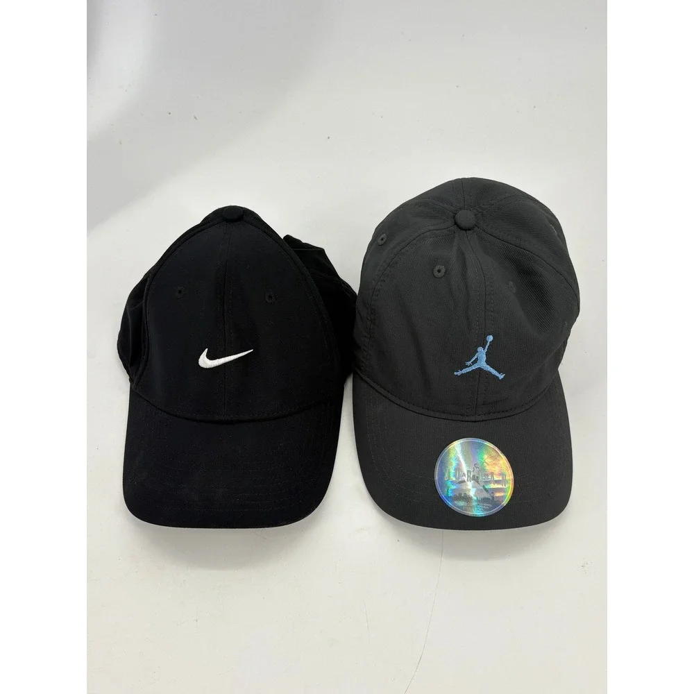 Nike Jordan Club Cap Bundle Kids S/M Dri-FIT Snapback Black Grey Hat Set